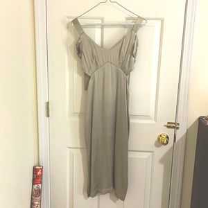 Topshop Cut-out off the shoulders midi slit dress